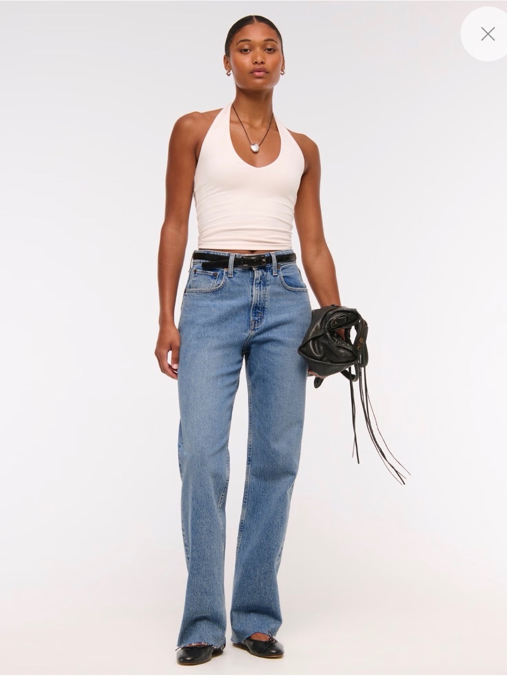 Curve Love High Rise 90s Relaxed Frayed Hem Jeans 26/2 Long